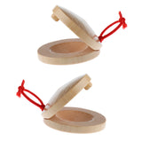 Maxbell A Pair Wooden Castanets Wood Percussion Flamenco Musical Instrument