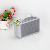 Maxbell 3 Layers Pencil Pen Case Travel Cosmetic Brush Makeup Storage Bag Light Gray