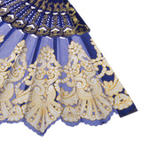 Maxbell Chinese Foldable Trim Hand Fan Wing Chun Dancing Fan - Sapphire Blue