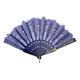 Maxbell Chinese Foldable Trim Hand Fan Wing Chun Dancing Fan - Sapphire Blue