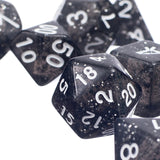 Maxbell 7pcs/set TRPG Game Dungeons & Dragons Glitter D4-D20 Multi Sides Dice Black