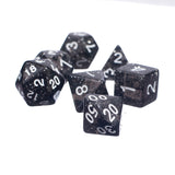 Maxbell 7pcs/set TRPG Game Dungeons & Dragons Glitter D4-D20 Multi Sides Dice Black