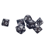 Maxbell 7pcs/set TRPG Game Dungeons & Dragons Glitter D4-D20 Multi Sides Dice Black