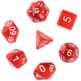 Maxbell 7Pcs Red D4 D6 D8 D10 D12 D20 Dice Set For Dungeons and Dragons Game