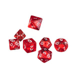 Maxbell 7Pcs Red D4 D6 D8 D10 D12 D20 Dice Set For Dungeons and Dragons Game