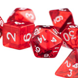 Maxbell 7Pcs Red D4 D6 D8 D10 D12 D20 Dice Set For Dungeons and Dragons Game