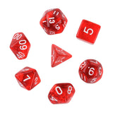 Maxbell 7Pcs Red D4 D6 D8 D10 D12 D20 Dice Set For Dungeons and Dragons Game