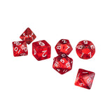 Maxbell 7Pcs Red D4 D6 D8 D10 D12 D20 Dice Set For Dungeons and Dragons Game