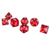 Maxbell 7Pcs Red D4 D6 D8 D10 D12 D20 Dice Set For Dungeons and Dragons Game