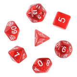 Maxbell 7Pcs Red D4 D6 D8 D10 D12 D20 Dice Set For Dungeons and Dragons Game
