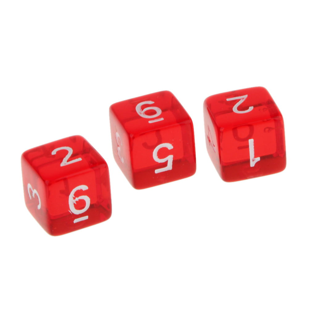 Maxbell Gem Muti Sided Dices Set of 5 D6 D&D TRPG Warhammer Games Red