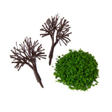 Maxbell Building Mini Trees Leaves Foliage Model Landscape DIY - Light Green & White