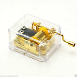 Maxbell Hand Crank Music Box Movement Play Kiss The Rain - Gold
