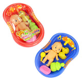 Maxbell Orange Plastic Bathtub with Baby Doll Bath Toy Set