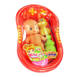 Maxbell Orange Plastic Bathtub with Baby Doll Bath Toy Set