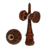 Maxbell Wooden Crack Paint Kendama Toy Kids Ball Games Black & Orange