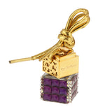 Maxbell 6ML Square Bottle Empty Perfume Bottle Car Home Hanging Charm - Dark Purple