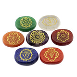 Maxbell 7pcs Engraved Reiki Energy Crystal Palm Stones
