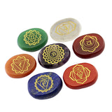 Maxbell 7pcs Engraved Reiki Energy Crystal Palm Stones