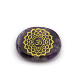 Maxbell 7pcs Engraved Reiki Energy Crystal Palm Stones