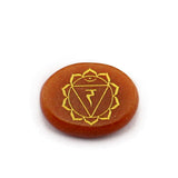 Maxbell 7pcs Engraved Reiki Energy Crystal Palm Stones