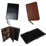 Maxbell Black PU Leather Pen Pocket Protector Storage Holder Bag Pen Case for 48Pens