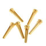 Maxbell 6Pcs Guitar Metal Bridge Pins String End Peg Block Gold