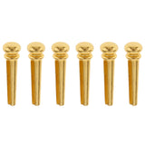 Maxbell 6Pcs Guitar Metal Bridge Pins String End Peg Block Gold