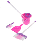 Maxbell Kids Play House Cleaning Tool Mop Broom Bucket Brush Dustpan Kit Pretend Toy