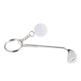 Maxbell Mini Golf Club Ball Pendant Keyring Key Chain Gift White