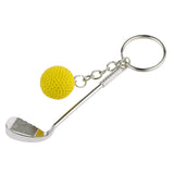 Maxbell Mini Golf Club Ball Pendant Keyring Key Chain Gift Yellow