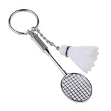 Maxbell Mini Bedminton Racket Shuttlecock Pendant Keyring Key Chain Gift White