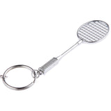 Maxbell Mini Bedminton Racket Shuttlecock Pendant Keyring Key Chain Gift White