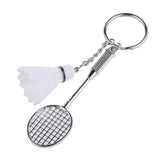 Maxbell Mini Bedminton Racket Shuttlecock Pendant Keyring Key Chain Gift White