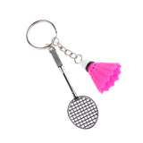 Maxbell Mini Bedminton Racket Shuttlecock Pendant Keyring Key Chain Gift Fuchsia