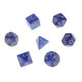 Maxbell 7X Polyhedral Dice 16mm for Dungeons and Dragons DND MTG Table Games Blue