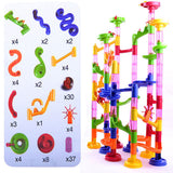 Maxbell 105pcs Marble Race Run DIY Construction Kids Toy Game Building Block Tower