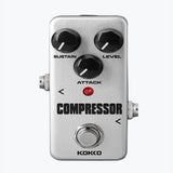 Maxbell Mini Effect Pedal Compressor with True Bypass for Electric Guitar Silver