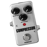 Maxbell Mini Effect Pedal Compressor with True Bypass for Electric Guitar Silver