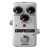 Maxbell Mini Effect Pedal Compressor with True Bypass for Electric Guitar Silver