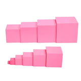 Maxbell Pink Tower Wooden Cube Stacking Blocks Early Childhood Kids Educational Toy