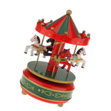 Maxbell Rotating Carousel Horse Music Box Kid Musical Toy Red and Green