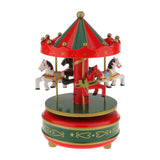 Maxbell Rotating Carousel Horse Music Box Kid Musical Toy Red and Green