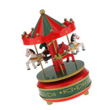 Maxbell Rotating Carousel Horse Music Box Kid Musical Toy Red and Green