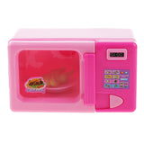 Maxbell Plastic Mini Microwave Oven Dolls House Toys for Kids Role Play Toys- Pink