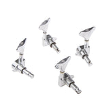 Maxbell 2L 2R Guitar Machine Heads Tuning Pegs Tuners Parts for 4 String Bass Silver