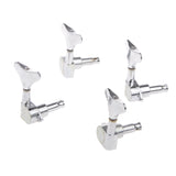 Maxbell 2L 2R Guitar Machine Heads Tuning Pegs Tuners Parts for 4 String Bass Silver