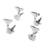 Maxbell 2L 2R Guitar Machine Heads Tuning Pegs Tuners Parts for 4 String Bass Silver