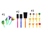 Maxbell 4Pcs DIY Flower Stamp Sponge Brush Tool Set Art Supplies Kids Painting Tools