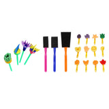 Maxbell 4Pcs DIY Flower Stamp Sponge Brush Tool Set Art Supplies Kids Painting Tools